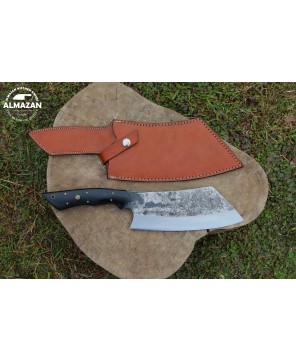 Midnight Butcher's Bill Custom Handmade Chef Cleaver Knife