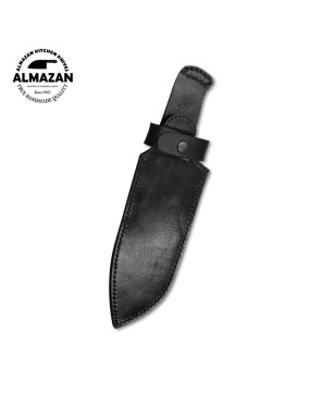 Custom Handmade Carbon Steel Hunting Knife with Leather Sheath