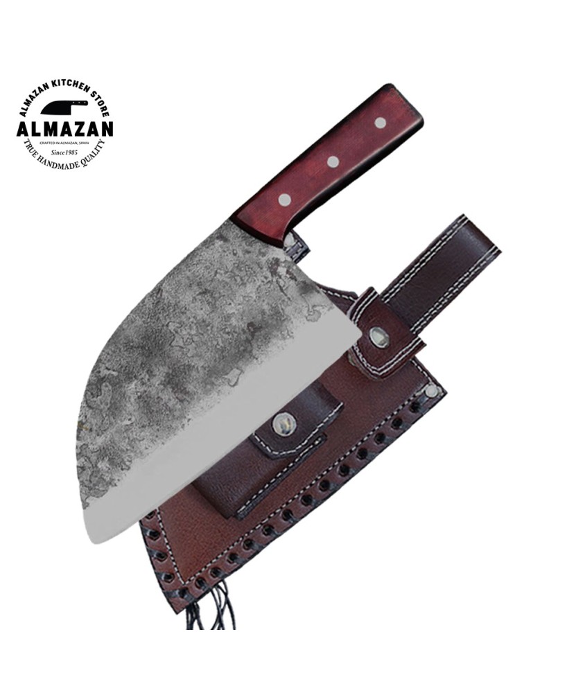 Almazan Handmade Carbon Steel Cleaver Knife with Micarta Handle