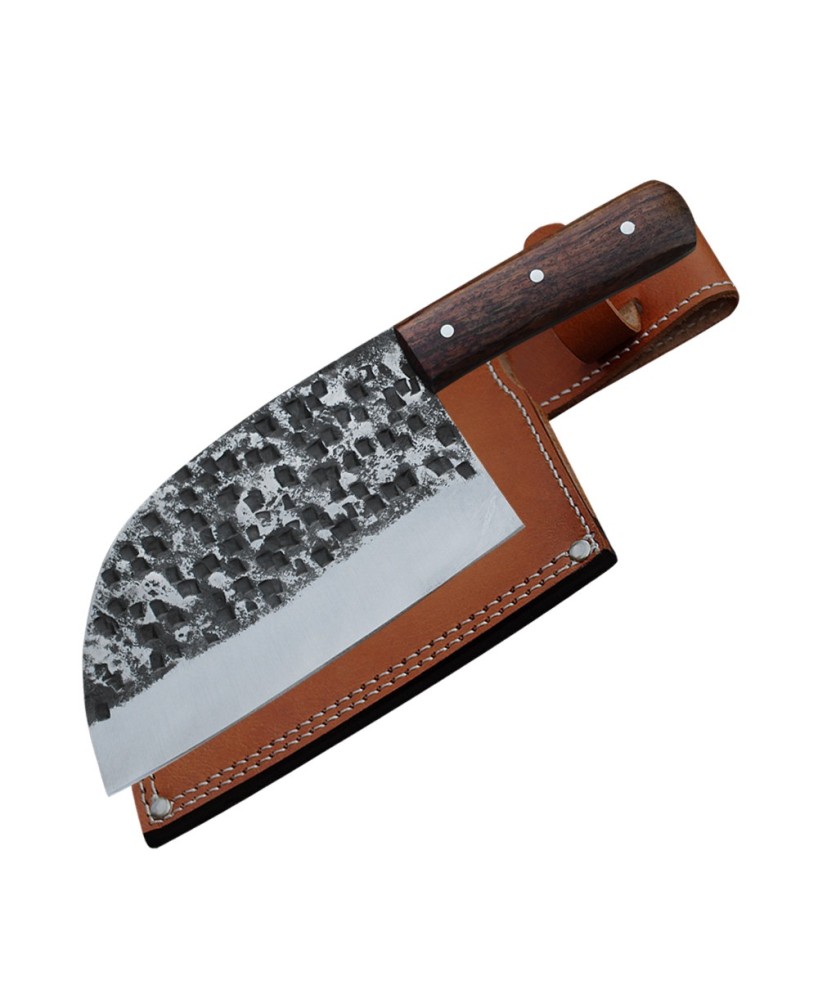 Serbian Steel Cleaver Chef Knife - High-Quality Carbon Steel Blade