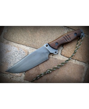 Handmade Carbon Steel Hunting Knife with Wood Handle