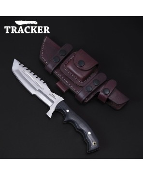 Handmade D2 Steel Tracker Hunting Knife with G10 Handle