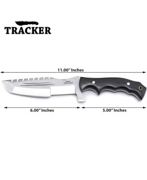 Handmade D2 Steel Tracker Hunting Knife with G10 Handle