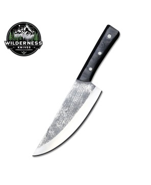 Handmade Carbon Steel Chef Knife with Wood Handle for Precision