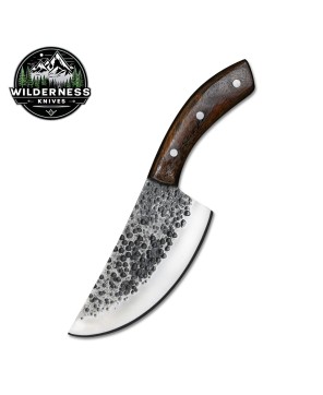 Hand-Forged Carbon Steel Skinning Knife with Wood Handle