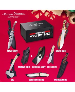 8 Pieces Outdoor Gear Mystery Box – Knives, Axe & More for Men