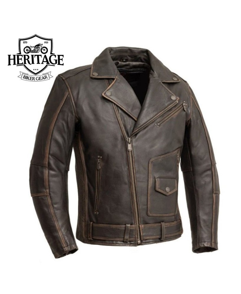 Vintage Motorcycle Leather Jacket - New Wrath Collection