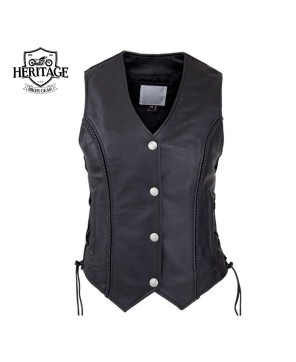 Stylish Braided Vest with Zippered Pockets for Women