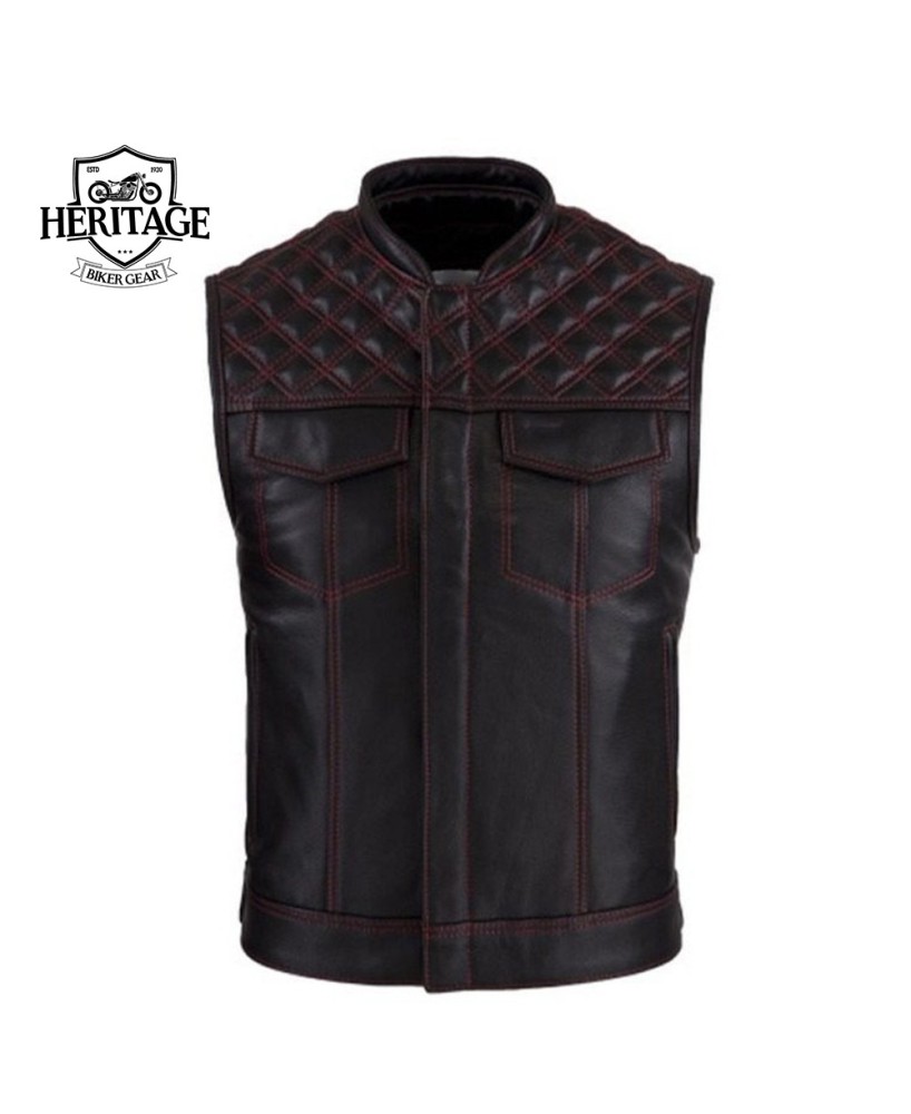 Men's Diamondback Rebel Leather Vest - Customizable and Functional