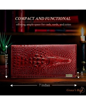 Grace’s Crocodile-Embossed Leather Wallet – Luxury & Function