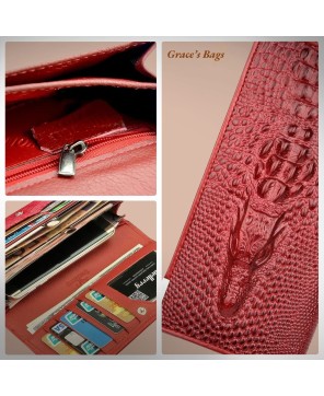 Grace’s Crocodile-Embossed Leather Wallet – Luxury & Function