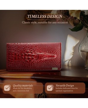 Grace’s Crocodile-Embossed Leather Wallet – Luxury & Function