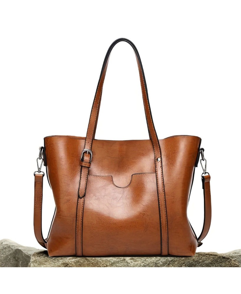 Anna's Luxe Classic | Elegant Faux Leather Shoulder Tote