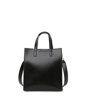 Sleek Leather Tote with Detachable Strap | Minimalist Chic