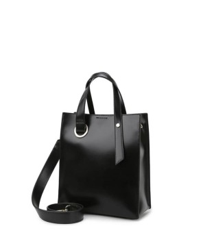 Sleek Leather Tote with Detachable Strap | Minimalist Chic