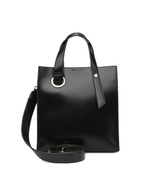 Sleek Leather Tote with Detachable Strap | Minimalist Chic