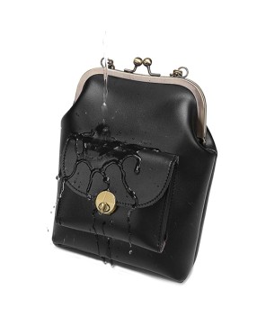 Vintage-Inspired Kiss-Lock Leather Bag - Retro Charm & Modern Design