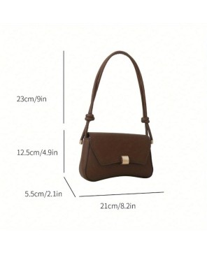 Daphne Shoulder Bag - Vintage Style in Chocolate Brown Faux Leather