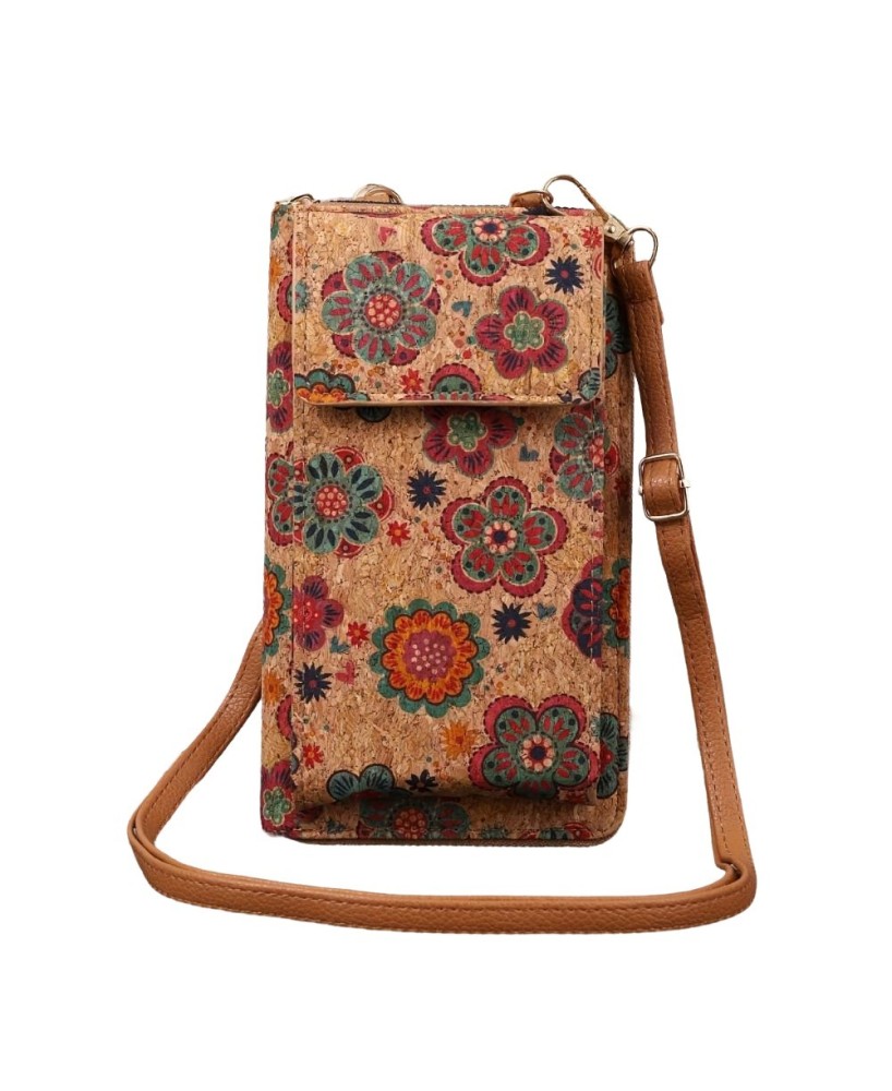 Lila Boho Floral Crossbody Wallet – Vegan Leather & Multi-Functional