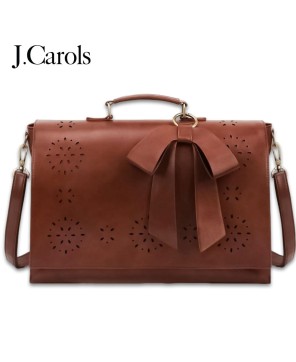 Timeless Elegance Satchel with Bow & Floral Design