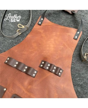 Premium Leather Apron for BBQ, Cooking, and Blacksmithing