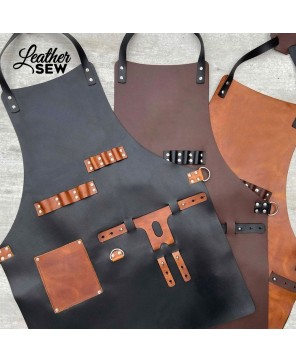 Premium Leather Apron for BBQ, Cooking, and Blacksmithing