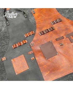 Premium Leather Apron for BBQ, Cooking, and Blacksmithing