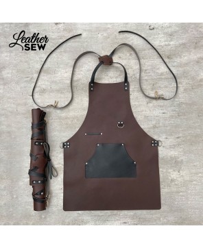 Custom Leather Apron with Pocket – Personalized for BBQ, Tattoo Artist