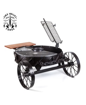 Freestanding Grill – Iron & Wood Outdoor Grilling Station