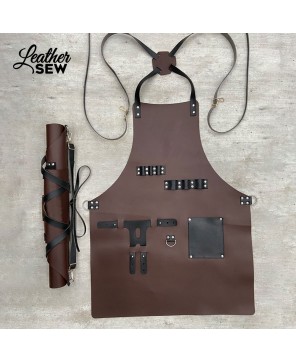 Premium Personalized Leather Apron with Beer Pocket | Durable & Stylis