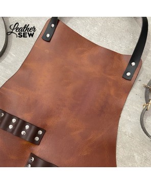 Premium Personalized Leather Apron with Beer Pocket | Durable & Stylis