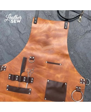 Handcrafted Leather Barber Apron | Personalized Professional Wear