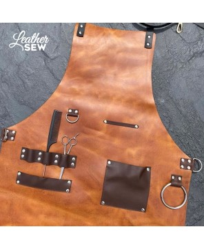 Custom Barber Leather Apron | Handmade Premium Apron