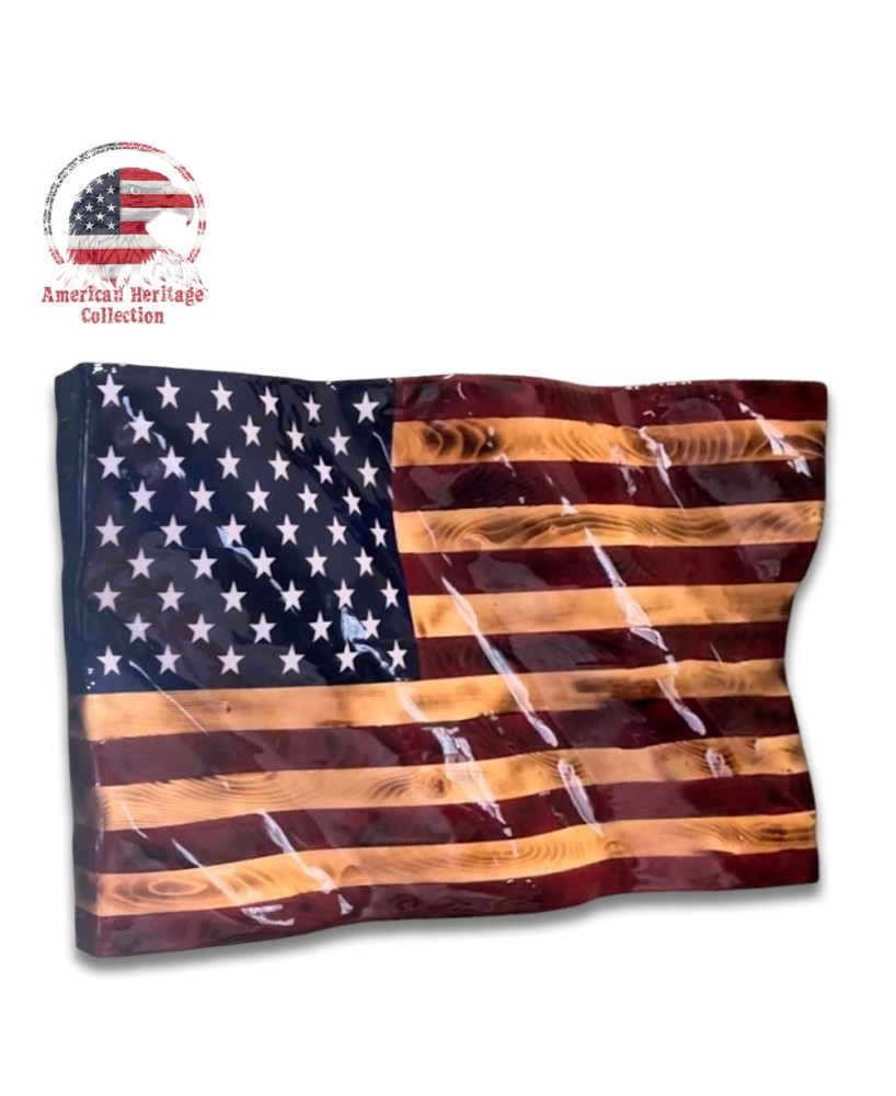 American Heritage Wooden Wall Flag