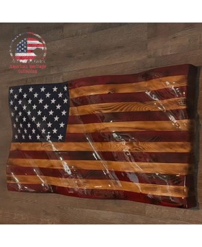 American Heritage Wooden Wall Flag