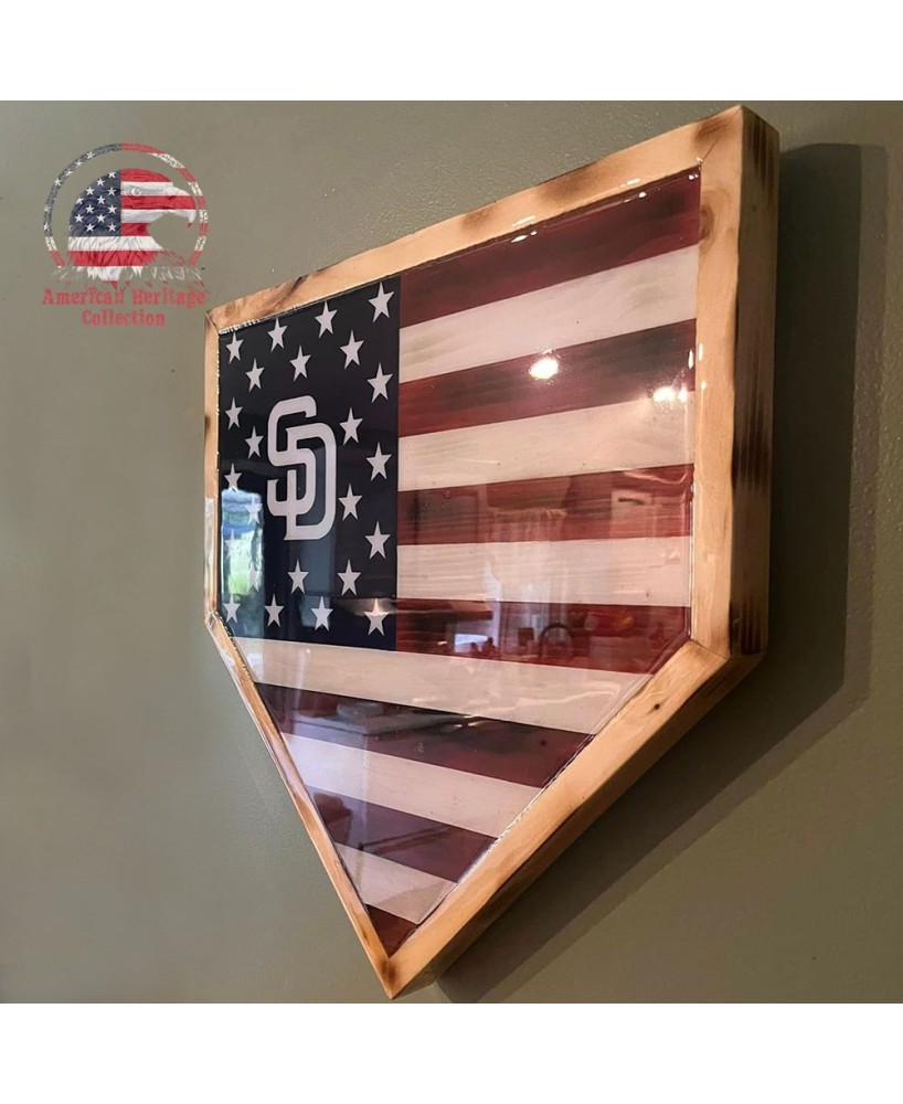 Custom Baseball Home Plate Wall Art | Team & Flag Design