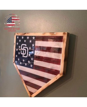 Custom Baseball Home Plate Wall Art | Team & Flag Design