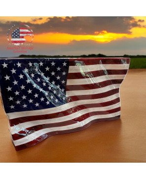 Handcrafted Wooden American Flag Art