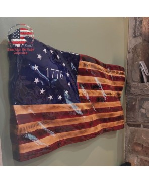 Handcrafted 1776 Wooden Flag Wall Art – Betsy Ross Design