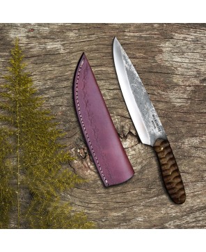 Hand-Forged Chef Knife with Razor-Sharp Carbon Steel Blade