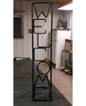 Industrial Rebar Welcome Sign - Handcrafted Metal Décor for Home or Ga