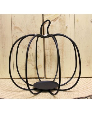 Rustic Metal Pumpkin Candle Holder – Perfect for Fall and Farmhouse