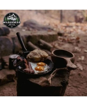 Durable Hand-Forged Skillet with Folding Handle