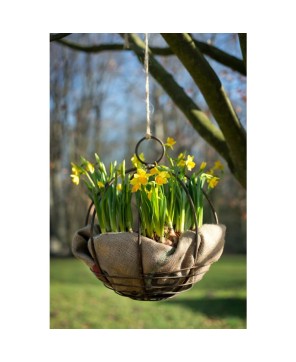 Hanging Metal Pumpkin Basket - Rustic Fall Décor