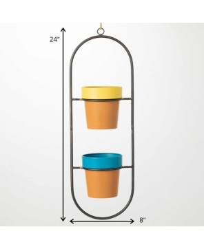 Hanging Double Terracotta Planters 24"H