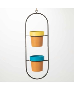 Hanging Double Terracotta Planters 24"H