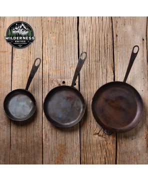 Forged Carbon Steel Skillet Set for Pro Chefs