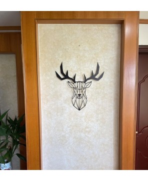 Large Black Metal Deer Head Wall Hanging Décor