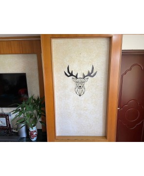 Large Black Metal Deer Head Wall Hanging Décor