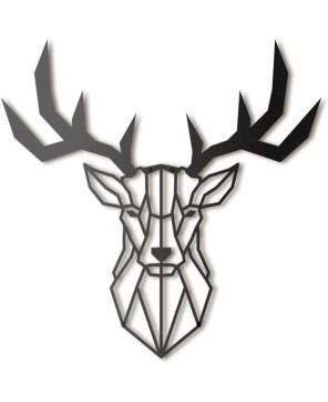 Large Black Metal Deer Head Wall Hanging Décor